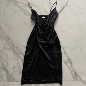 Midi Aritzia Babaton low cut silk dress